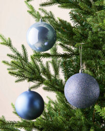 Werchristmas Set Of 9 Shatterproof Baubles, Ice Blue, 10 Cm - thumbnail 2