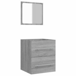 Berkfield Stylish Bathroom Cabinet With Mirror Grey Sonoma 41X38.5X48 Cm Engineered Wood