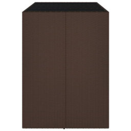 Berkfield Bar Table With Glass Top Brown 145X80X110 Cm Poly Rattan - thumbnail 4