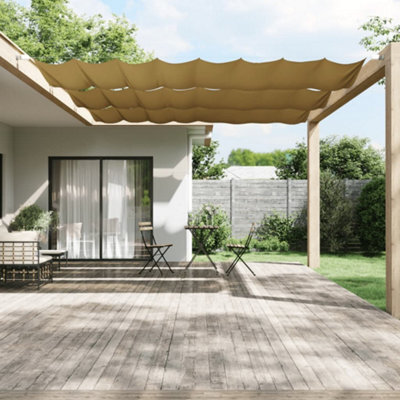 Walplus Vertical Awning Garden Sun Shade Canopy Gazebo For Back Door, Porch, Patio Beige 140X420 Cm Oxford Fabric - image 1