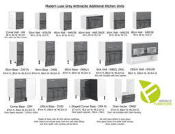 Impact Furniture Kitchen Corner Base Unit Straight Line Cupboard 110Cm 1000mm Soft Close Grey Gloss Luxe - thumbnail 9