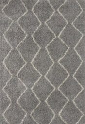 The Rugs Moroccan Shaggy Rugs And Runners Soft Fluffy Wavy Trellis Design High Pile Grey And Ivory Living Room Kitchen Hallway 810