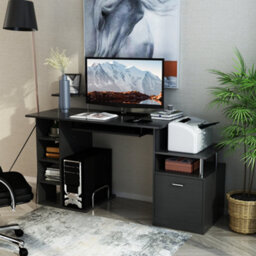 Homcom Wood Computer Desk Laptop Workstation Drawer Shelf For Home Office - thumbnail 7