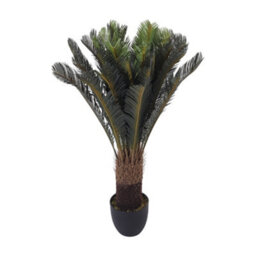 Thehotsale 113Cm Leaf Large Artificial Cycas Tree In Black Pot For Decoration For Home Office - thumbnail 3