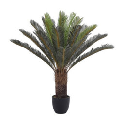 Thehotsale 113Cm Leaf Large Artificial Cycas Tree In Black Pot For Decoration For Home Office - thumbnail 4