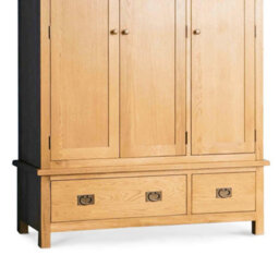 Surrey Oak Large Triple Wardrobe With 2 Drawers - By Roseland Furniture - thumbnail 7