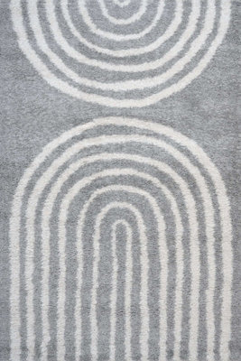 The Rugs Moodi Shaggy Grey Echo Rug Runner Scandinavian Thick High Pile For Living Rooms, Bedrooms, Hallways, Kitchens - image 1