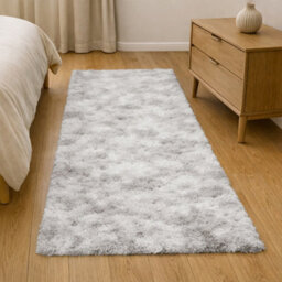 Aspire Homeware Non-Slip Tie Dye Light Grey Shaggy Rug Soft Fluffy, Medium Hallways Runner, (L)150Cm X (W)80Cm - thumbnail 6