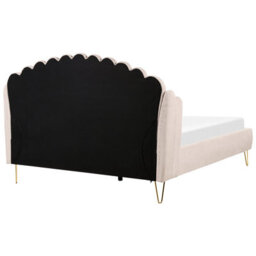 Beliani Bed Fabric Ambillou 160 X 200 Cm (Eu King Size) Light Beige - thumbnail 6