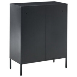 Wyld And Coco Blackiron 4-Door Locker-Style Sideboard Cabinet W80 X D40 X H101Cm - Wall-Mount Metal Filing Storage - thumbnail 6