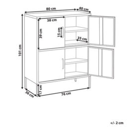 Wyld And Coco Blackiron 4-Door Locker-Style Sideboard Cabinet W80 X D40 X H101Cm - Wall-Mount Metal Filing Storage - thumbnail 4