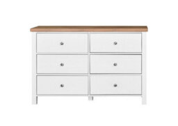 Timber Art Design Astbury 6 Drawer Bedroom Cabinet Chest Of Drawers White And Oak - thumbnail 3