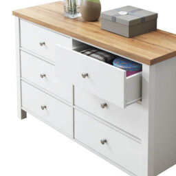 Timber Art Design Astbury 6 Drawer Bedroom Cabinet Chest Of Drawers White And Oak - thumbnail 6