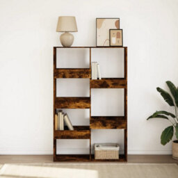 Berkfield Bookcase Smoked Oak 100X33X155.5 Cm Engineered Wood - thumbnail 3