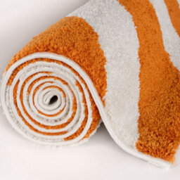 The Rugs Joli Orange And White Wavy Rug Soft Dense Pile Easy To Clean And Pet Friendly For Living Rooms And Bedrooms - thumbnail 7
