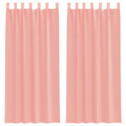 Berkfield Voile Curtains With Loops 2 Pcs Pink 140X225 Cm - thumbnail 2