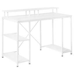Wyld And Coco Novatech Gaming Desk White Led With 3-Tier Side Shelving And Raised Monitor Stand - thumbnail 5