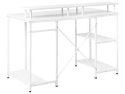 Wyld And Coco Novatech Gaming Desk White Led With 3-Tier Side Shelving And Raised Monitor Stand - thumbnail 6