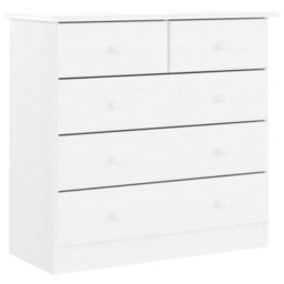Berkfield Durable Chest Of Drawers Alta White 77X35X73 Cm Solid Wood Pine