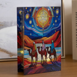 Samuel Alexander 21Cm Dual Powered Three Wise Men Stained Glass Light Up Christmas Decoration With Leds - thumbnail 1