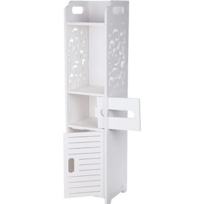 Wooden Bathroom Shelf Cabinet Cupboard White Bedroom Storage Unit - image 1