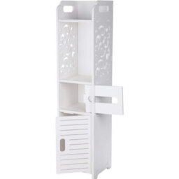 Wooden Bathroom Shelf Cabinet Cupboard White Bedroom Storage Unit