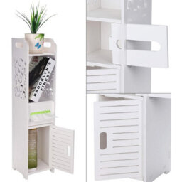 Wooden Bathroom Shelf Cabinet Cupboard White Bedroom Storage Unit - thumbnail 6