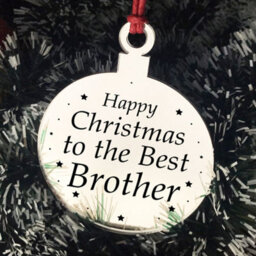 Red Ocean Christmas Gift For Brother Christmas Tree Decoration Engraved Bauble Gift For Him - thumbnail 6