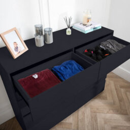 Home Treats 8 Chest Of Drawer Black Deep Chest Of Wooden Drawers - thumbnail 4