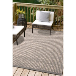 Melrose Eden Hatch Grey Indoor Outdoor Large Weatherproof Area Rug Pile Height 3mm - 160/230Cm - thumbnail 4