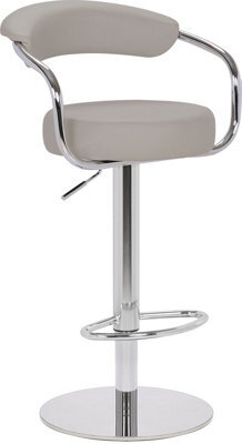 Lamboro Zenith Deluxe Kitchen Bar Stool, Height Adjustable Swivel Gas Lift, Home Bar & Breakfast Barstool, Faux-Leather, Slate Grey - image 1