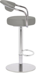 Lamboro Zenith Deluxe Kitchen Bar Stool, Height Adjustable Swivel Gas Lift, Home Bar & Breakfast Barstool, Faux-Leather, Slate Grey - thumbnail 3