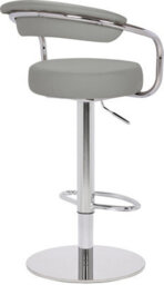 Lamboro Zenith Deluxe Kitchen Bar Stool, Height Adjustable Swivel Gas Lift, Home Bar & Breakfast Barstool, Faux-Leather, Slate Grey - thumbnail 4