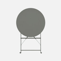 Sweeek - Folding Metal Bistro Garden Table Diam.60Cm Seats 2 Emilia 60Cm Khaki Green 60X60X71 Cm - thumbnail 5