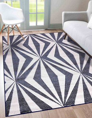 Valencia Modern Crystal Design Carved Area Rugs Navy 200X290 Cm - image 1