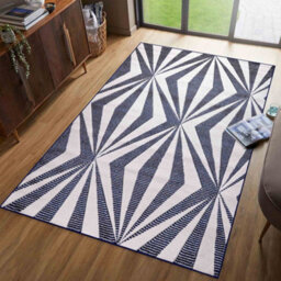 Valencia Modern Crystal Design Carved Area Rugs Navy 200X290 Cm - thumbnail 2