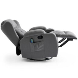 More4Homes Caesar Grey Technology Fabric Manual Recliner Rocking Swivel Heat & Massage Chair - thumbnail 5