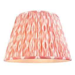 Luminosa Lighting Luminosa Eltham Brushed Aged Brass, Red Flex Pendant Light With Coral Pink Fabric Ikat Shade 40Cm B22 - thumbnail 6
