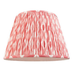 Luminosa Lighting Luminosa Eltham Brushed Aged Brass, Red Flex Pendant Light With Coral Pink Fabric Ikat Shade 40Cm B22 - thumbnail 7