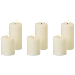 Beliani Set Of 6 Led Candles Noisette 10/16 Cm Off-White - thumbnail 1