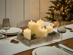 Beliani Set Of 6 Led Candles Noisette 10/16 Cm Off-White - thumbnail 2