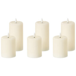 Beliani Set Of 6 Led Candles Noisette 10/16 Cm Off-White - thumbnail 4