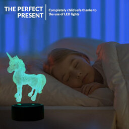 Aquarius Led 3D Colour Changing Hologram Night Light And Desk Lamp - Unicorn - thumbnail 3