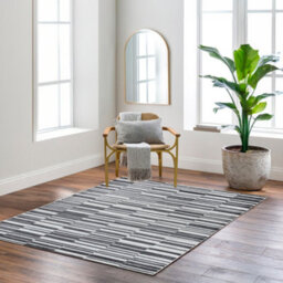 Livabliss Monte Carlo-Modern Black White Grey Graphic Living Dining Bedroom Rug 200 X 275 Cm Easy Care, Non Shedding - thumbnail 2