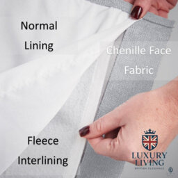 Luxury Living Velvet Chenille Thermal Fleece Lined Pencil Pleat Top Door Curtain 137Cm X 213Cm Silver - thumbnail 2