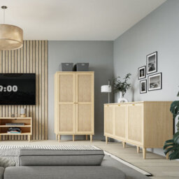 Furniture To Go Calasetta 3 Door Sideboard In Rattan - thumbnail 9