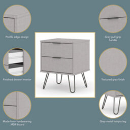Core Products Augusta Industrial Grey 4 Drawer Chest H90.3Cm X W76.5Cm X D39.5Cm - thumbnail 3