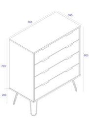 Core Products Augusta Industrial Grey 4 Drawer Chest H90.3Cm X W76.5Cm X D39.5Cm - thumbnail 7