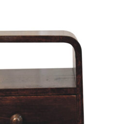 Artisan Furniture Solid Wood Mini California Walnut Curved Bedside With Open Slot - thumbnail 6