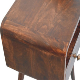 Artisan Furniture Solid Wood Mini California Walnut Curved Bedside With Open Slot - thumbnail 7
